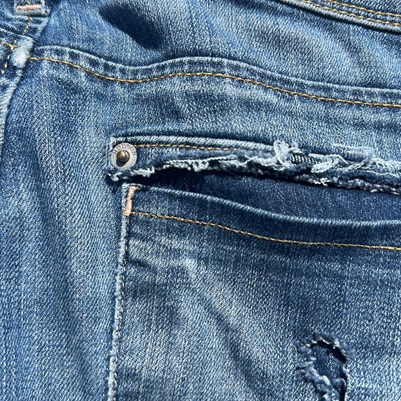 Hudson Jeans Collin Mid-Rise Skinny Crop light indigo distressed back pockets 27 - Picture 9 of 10